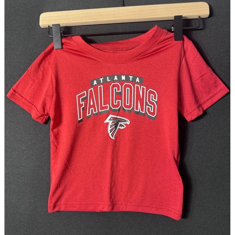 NFL Team Apparel Atlanta Falcons Boys Red Graphic Print Logo T-Shirt 3T